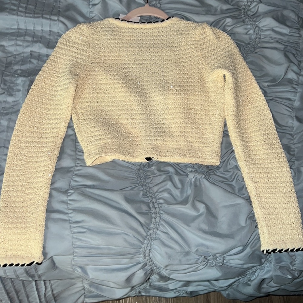 $390Self Portrait tweed embellished jacket Size SMALL - Picture 4 of 5